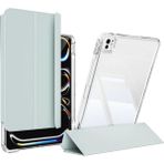 Sby Teknoloji ​​​apple iPad Pro 11 2024 Uyumlu Kılıf Magnetik Ayrılabilen Airbagli Kablosuz Kalem Şarjı-Uyku Modu Sliding Tablet Kılıfı - Açık Yeşil