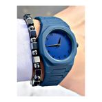 SC Silver Collection Luxury Accessory Sc Silver Collection Policarbon Slim Arap Harfli Erkek Kol Saati Hematit Bileklik