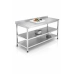 Sc Sonses Concept Çalışma Tezgahı Paslanmaz , Alt Tablalı , Ara Raflı , Krom, 240X60X85