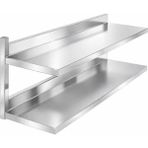 sc sonsesconcept Paslanmaz Duvar Rafı, 2katlı - 190 x 30 x 50 cm