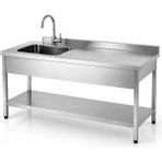 sc sonsesconcept SC Sonses Concept Tek Evyeli Krom Çalışma Tezgahı, Paslanmaz , - 240 x 60 x 85 cm