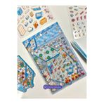 SC Sticker Collection DIY Mini Market Arbası 3D Diorama İzometrik 122 Adet Sticker Sepet Kartonu Plastik Cımbız Seti