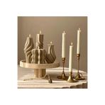 SCA CANDLE Büyük Vazo+Küçük Vazo+Dalga model+Dalga model+Çizgili Şamdan mum 3 Adet toplam toplam 7 parça Modern Dekoratif Soy Mum