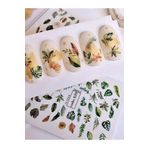 SCA KOZMETİK Ilkbahar Yaprak Desenli Tırnak Dövmesi Tırnak Tattoo Nail Art Tırnak Sticker