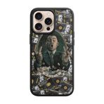 Scaleta Case Apple iPhone 15 Pro Max ile Uyumlu Money Tasarımlı Glossy Mat Siyah Silikon Telefon Kılıfı