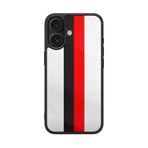 Scaleta Case Apple iPhone 16 ile Uyumlu Beşiktaş Tasarımlı Glossy Mat Silikon Telefon Kılıfı, Siyah-Beyaz-Kırmızı