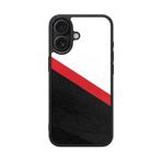Scaleta Case Apple iPhone 16 ile Uyumlu Beşiktaş Tasarımlı Glossy Mat Silikon Telefon Kılıfı, Siyah-Beyaz
