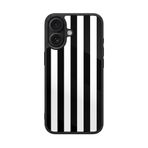 Scaleta Case iPhone 16 ile Uyumlu Beşiktaş Tasarımlı Glossy Mat Silikon Telefon Kılıfı, Siyah-Beyaz