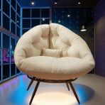 Scandinavian Chic Modern Berjer | Krem Tay Tüyü Kumaşlı Ergonomik Tekli Koltuk | Kitap Okuma & Rahat Dinlenme Koltuğu