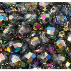 SCARA BEADS GET INSPIRED 100 Adet Çek Fasetli Cam Boncuk Ateş Cilalı Yuvarlak 8 mm, Kristal Vitray