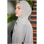 Scarf Gümüş Simli Şifon Şal - Dingin Gri -