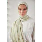 Scarf Gümüş Simli Şifon Şal - Su Yeşili -