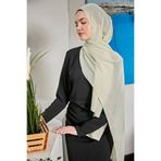 Scarf Şeffaf Simli Krinkıl Şifon Şal - Su Yeşili -