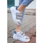 Scarpebutik Inter Kalın Tabanlı Gizli Topuk Çift Cırtlı Spor Ayakkabı Sneaker