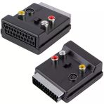 Scart Erkek Dişi - Rca - S-video Anahtarli Çift Yönlü Av Görüntü Ses Çevirici Adaptör (21 Pin)