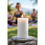 Scented Candle El Işçiliği Hand Made Kütük Silindir Mum Beyaz Renk 5 cm Genişlik 30 cm Uzunluk Kahve Aroması Kokulu - 30 cm Kahve