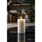 Scented Candle El Işçiliği Hand Made Kütük Silindir Mum Krem Renk 5 cm Genişlik 15 cm Uzunluk Gül Kokulu - 15 cm Gül - Krem - Bej