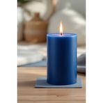 Scented Candle El Işçiliği Hand Made Kütük Silindir Mum Lacivert Renk 5 cm Genişlik 30 cm Uzunluk Vanilya Kokulu - 30 cm Vanilya