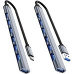 Scentu 7 Port Tip-C Hub USB 3.0 Genişletici Splitter Dizüstü Pc Sabit Disk Fare Klavye Yüksek Hızlı Otg Adaptör Yerleştirme Istasyonu (Yurt Dışından) - Siyah - 1 m