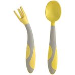 Scentu Mısuta Bebek Eğitim Çatalı, Kaşık Seti Bükülme Kolu Bebek Öğrenme Kaşık Yenidoğan Sofra Bebek Bakımı Çocuk Yemekleri 1 (Yurt Dışından) - Renkli