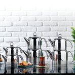 Schafer Ada Metal Çaydanlık Takımı Büyük Boy 4 Parça-inox Gümüş