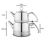 Schafer Ada Metal Çaydanlık Takımı Küçük Boy 4 Parça-inox Gümüş