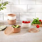 Schafer Ashley 4 Lü Yuvarlak Mini Saklama Kabı-Krem