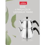 Schafer Base Çelik 4 Parça Çaydanlık Takımı