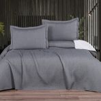 Schafer Basic Çift Kişilik Yatak Örtüsü Seti - Gri - 230 x 250 cm