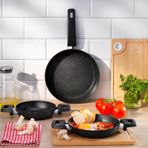 Schafer Black Stone 3 Lü Tava + Sahan Seti-siyah Siyah
