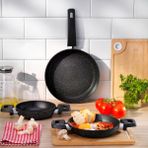 Schafer Black Stone 3 Lü Tava + Sahan Seti-Siyah - tava seti
