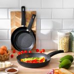 Schafer Black Stone 3 Lü Tava Seti 18Cm+22Cm+26Cm-Siyah