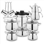 Schafer Caldron Çelik Çeyiz Seti 18 Parça-inox GÜMÜŞ