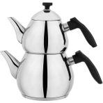 Schafer Çelik Çaydanlık Takımı Orta Boy Siyah Renk Tea Chef