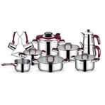 Schafer Compact Bordo 18 Parça Çelik Tencere Seti