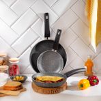Schafer Dark Storm 3 Lü Tava Seti 18cm+22cm+26cm-Grı - Gri