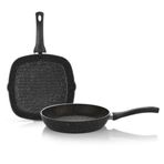Schafer Dark Storm Siyah 28 26 cm Granit Grill Tava Seti