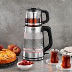 Schafer Demya Inox Elektrikli Cam Çay Makinesi 1 L Demlik Kapasitesi ile Modern Tasarım