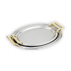 Schafer Ela 2 Li Oval Çay Tepsisi-platin02 Gümüş