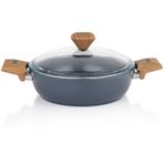 Schafer Fiesta Seramik 24 cm Siyah Basık Tencere