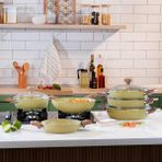 Schafer Fiesta Seramik 28 cm Yeşil Wok Tava