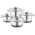 Schafer Flat Inox 8 Parça Çelik Tencere Seti