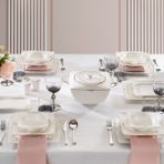 Schafer Glamor Nova 60 Parça Platin Yemek Takımı