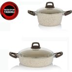 Schafer Granit 24 cm Karnıyarık Tava ve 20 cm Derin Tencere