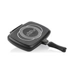 Schafer Granit Kare Double Grill Pan 32 Cm Siyah Tava
