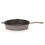 Schafer Guss Chef Demir Döküm 28 cm Yuvarlak Izgara Tava Gri