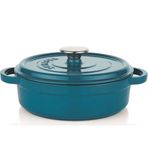 Schafer Guss Chef Döküm Basık Tencere 24 Cm 2 Parça Mavi