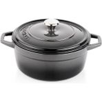 Schafer Guss Chef Döküm Derin Tencere 20CM-2 Parça-Gri - Altın - Gri - 12