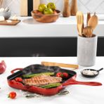 Schafer Guss Chef Döküm Kare 28 cm Grill Tava