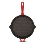 Schafer GUSSCHEF-KMZ04-YUVARLAKIZGARA Siyah 22 cm Guss Chef Demir Döküm Yuvarlak Izgara Tava
